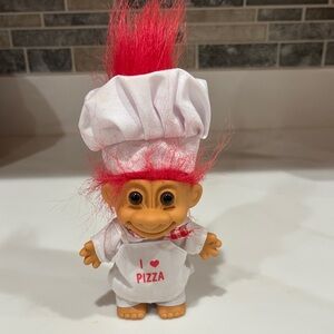 Russ Berrie Pizzq Troll Doll with Red Hair and White Outfit. Vintage!
